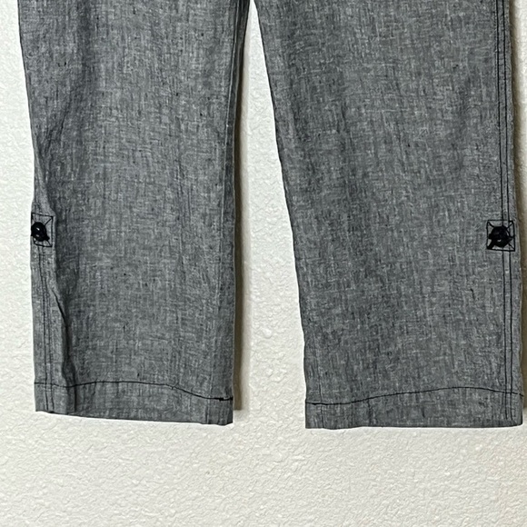 White House Black Market Linen Blend Roll Up Capris Sz 2 - Picture 3 of 8